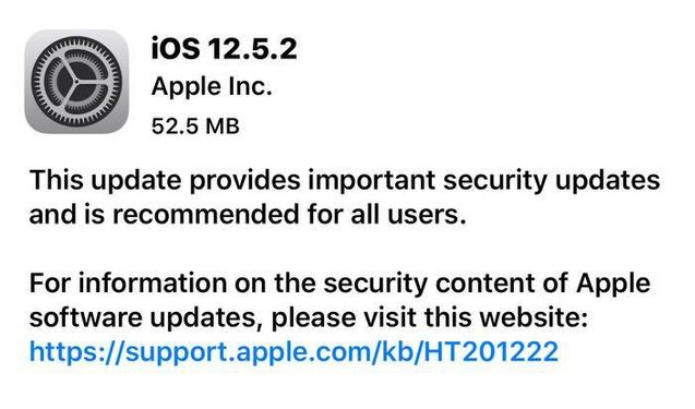 武昌苹果手机维修分享iOS12.5.2发布，建议所有老苹果用户安装 